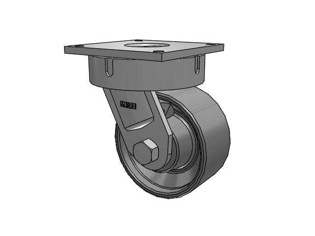 700 Series Top Plate Swivel Caster with 8 Clear Coat Enamel FS - Drop-Forged Steel Wheel