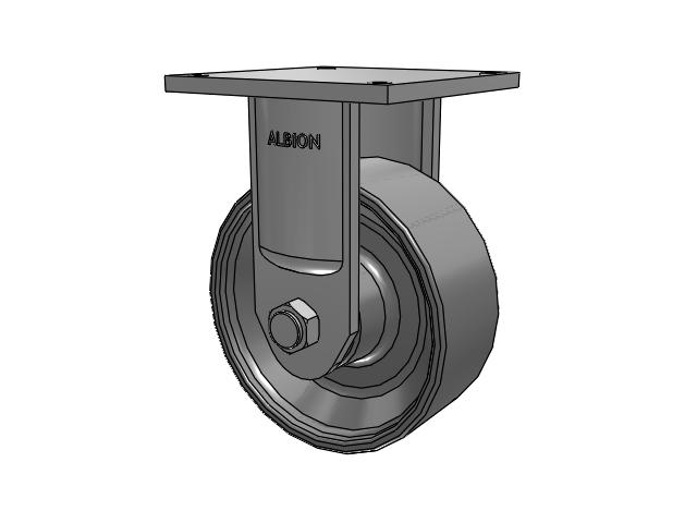 700 Series Top Plate Rigid Caster with 10 Clear Coat Enamel FS - Drop-Forged Steel Wheel