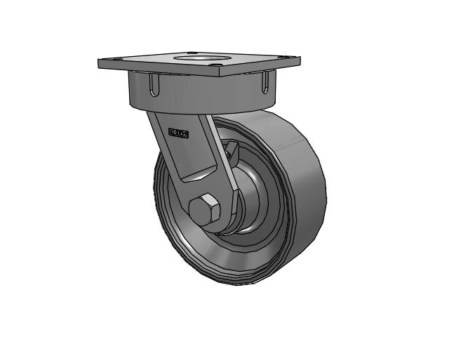 700 Series Top Plate Swivel Caster with 10 Clear Coat Enamel FS - Drop-Forged Steel Wheel