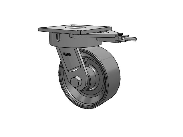 700 Series Top Plate Swivel Caster with 10 Clear Coat Enamel FS - Drop-Forged Steel Wheel