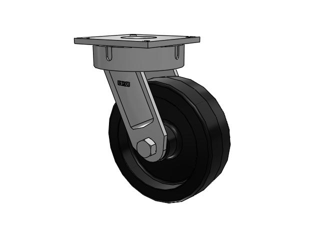 700 Series Top Plate Swivel Caster with 12 Black Phenolic Resin TM - Phenolic Wheel