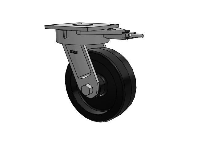 700 Series Top Plate Swivel Caster with 12 Black Phenolic Resin TM - Phenolic Wheel