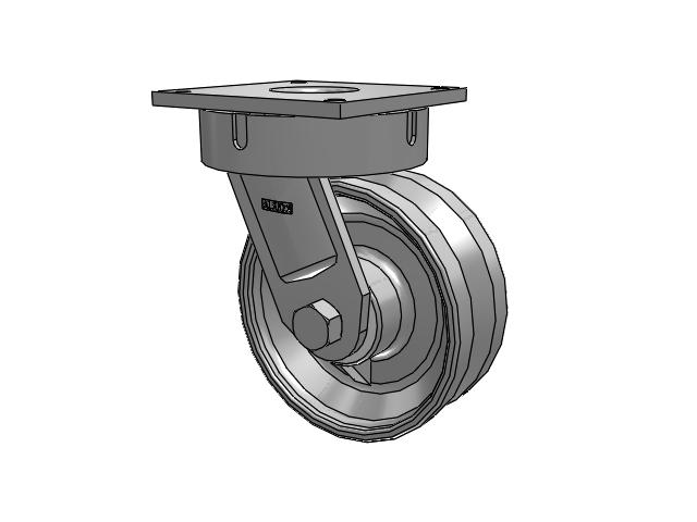 700 Series Top Plate Swivel Caster with 10 Clear Coat Enamel VF - Drop-Forged Steel V-Groove Wheel