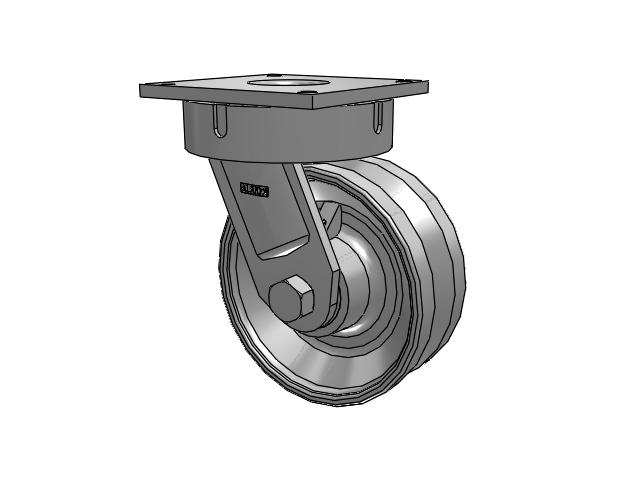 700 Series Top Plate Swivel Caster with 10 Clear Coat Enamel VH - Drop-Forged Steel V-Groove Wheel
