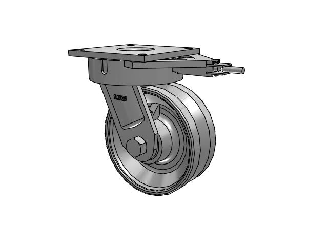 700 Series Top Plate Swivel Caster with 10 Clear Coat Enamel VH - Drop-Forged Steel V-Groove Wheel
