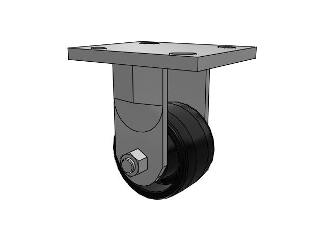 71 Series Top Plate Rigid Caster with 3.25 x 2 Black Nylon NG - Maxim Nylon Wheel