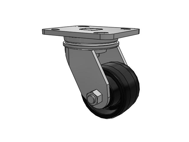 71 Series Top Plate Swivel Caster with 3.25 x 2 Black Nylon NG - Maxim Nylon Wheel