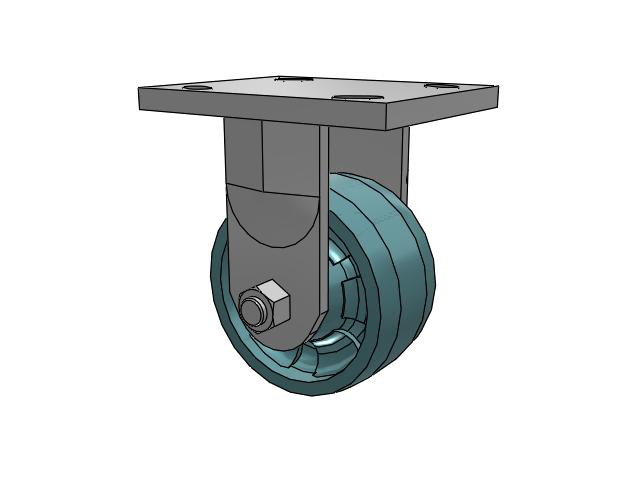 71 Series Top Plate Rigid Caster with 4 x 2 Black Nylon NG - Maxim Nylon - Prevenz Antimicrobial Wheel