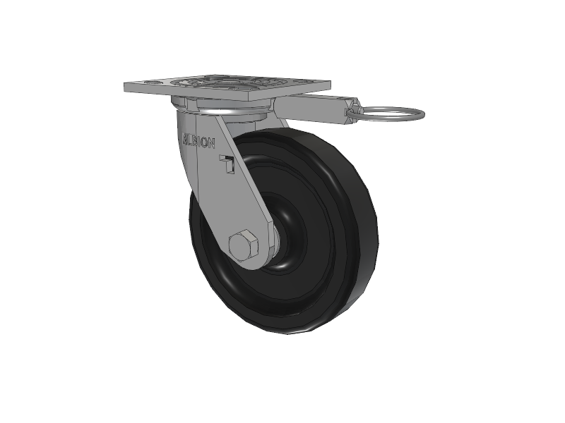 16 Series Top Plate Swivel Caster with 6 x 1.5 Black Polypropylene PB - Polypropylene Wheel