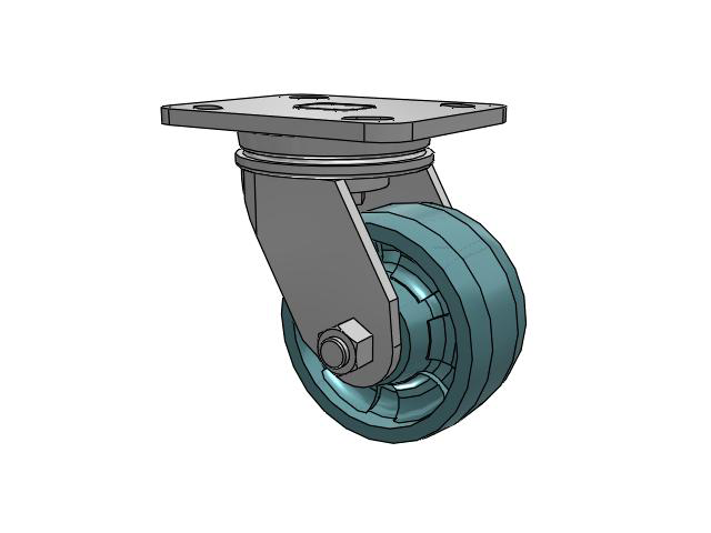 71 Series Top Plate Swivel Caster with 4 x 2 Black Nylon NG - Maxim Nylon - Prevenz Antimicrobial Wheel
