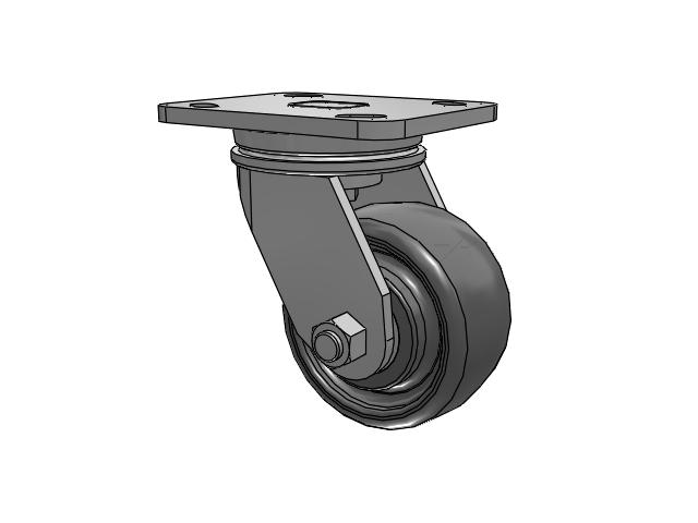 71 Series Top Plate Swivel Caster with 4 x 2 Grey Elastomer SE - Solid Elastomer Wheel