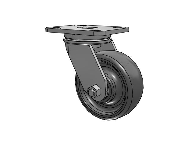 71 Series Top Plate Swivel Caster with 5 x 2 Grey Elastomer SE - Solid Elastomer Wheel