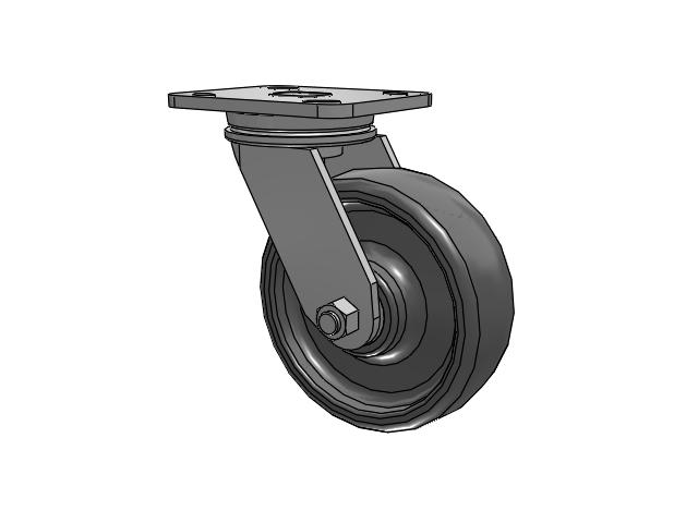 71 Series Top Plate Swivel Caster with 6 x 2 Grey Elastomer SE - Solid Elastomer Wheel