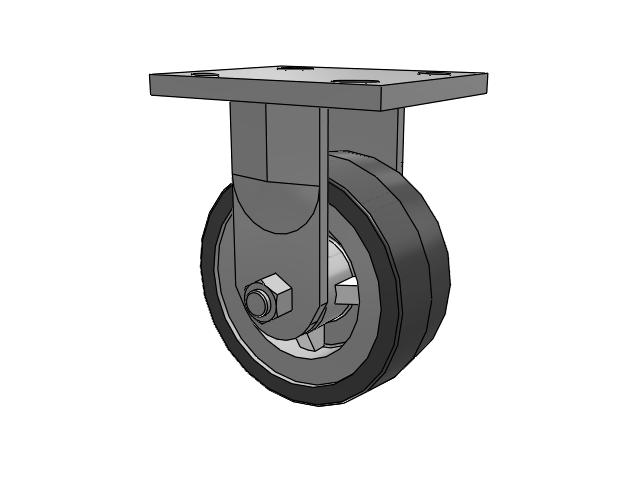 71 Series Top Plate Rigid Caster with 5 x 2 Grey Tread on Grey Polypropylene Core XA - Polyurethane (Polypropylene Core) Wheel