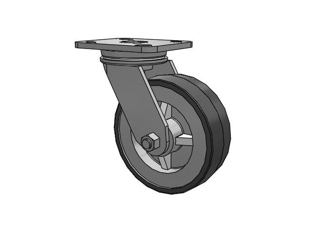 71 Series Top Plate Swivel Caster with 6 x 2 Grey Tread on Grey Polypropylene Core XA - Polyurethane (Polypropylene Core) Wheel