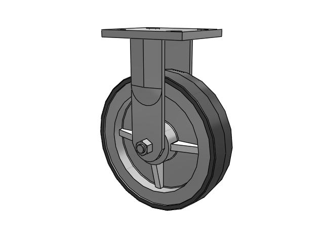 71 Series Top Plate Rigid Caster with 8 x 2 Grey Tread on Grey Polypropylene Core XA - Polyurethane (Polypropylene Core) Wheel