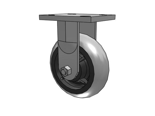 71 Series Top Plate Rigid Caster with 6 x 2 Grey Tread on Grey Core XP - X-treme Plus Solid Polyurethane Wheel