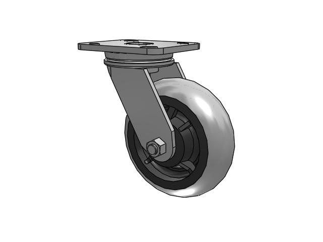 71 Series Top Plate Swivel Caster with 6 x 2 Grey Tread on Grey Core XP - X-treme Plus Solid Polyurethane Wheel