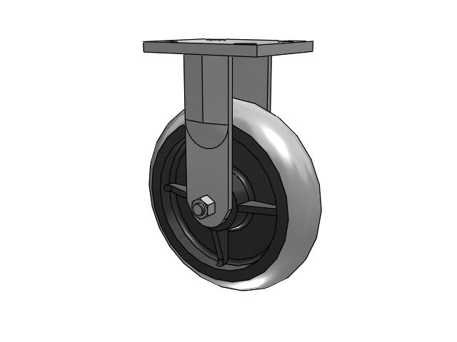71 Series Top Plate Rigid Caster with 8 x 2 Grey Tread on Grey Core XP - X-treme Plus Solid Polyurethane Wheel
