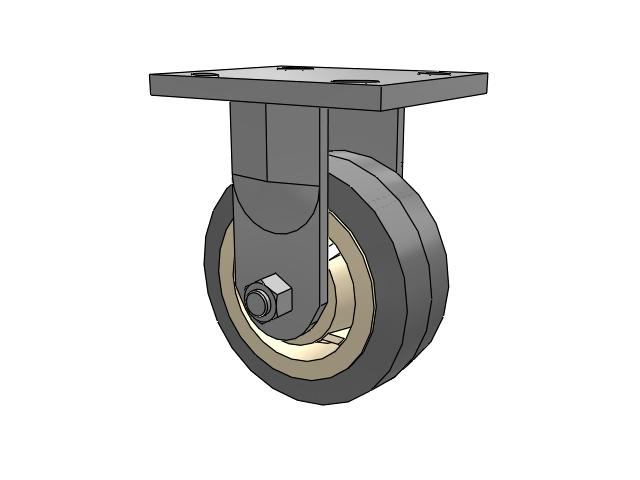 71 Series Top Plate Rigid Caster with 5 x 2 Grey Tread on Grey Core XS - X-tra Soft Rubber (Flat) - Prevenz Antimicrobial Wheel