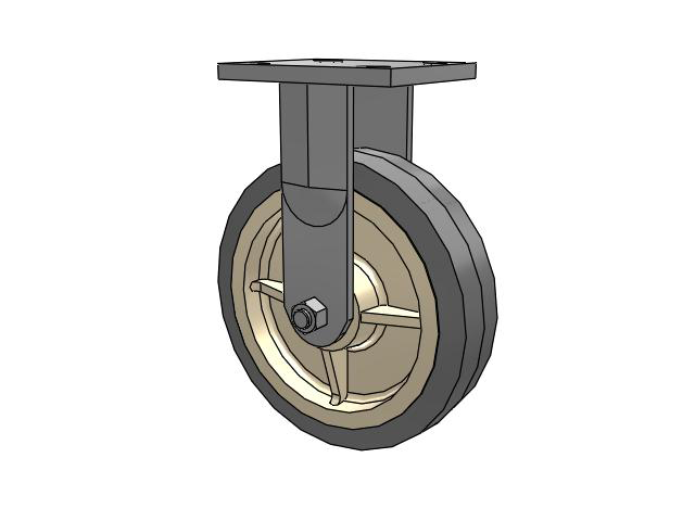 71 Series Top Plate Rigid Caster with 8 x 2 Grey Tread on Grey Core XS - X-tra Soft Rubber (Flat) - Prevenz Antimicrobial Wheel