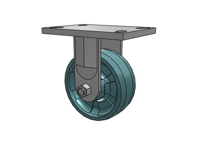 72 Series Top Plate Rigid Caster with 5 x 2 NG - Maxim Nylon - Prevenz Antimicrobial Wheel