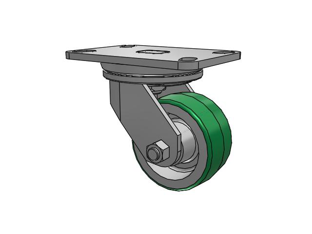 72 Series Top Plate Swivel Caster with 4 x 2 PD - Polyurethane (Aluminum Core) Wheel