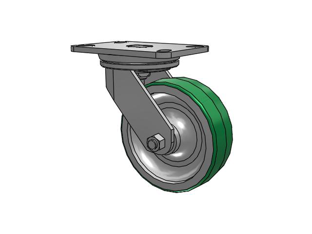 72 Series Top Plate Swivel Caster with 6 x 2 PD - Polyurethane (Aluminum Core) Wheel