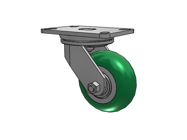 72 Series Top Plate Swivel Caster with 5 x 2 PM - Round Polyurethane (Aluminum Core) Wheel