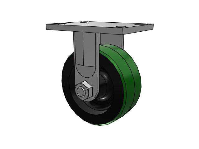 72 Series Top Plate Rigid Caster with 6 x 2.5 PY - Polyurethane (Cast Iron Core) Wheel