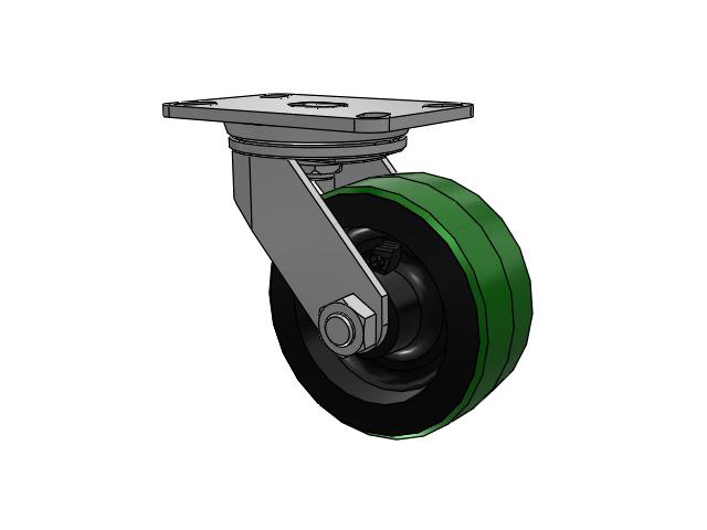 72 Series Top Plate Swivel Caster with 6 x 2.5 PY - Polyurethane (Cast Iron Core) Wheel