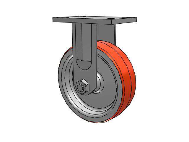 72 Series Top Plate Rigid Caster with 8 x 2.5 PY - Polyurethane (Cast Iron Core) Wheel