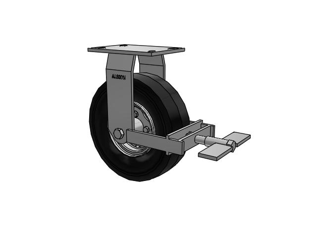 72 Series Pneumatic Casters Top Plate Rigid Caster with 9 x 2.8 Black Pneumatic Wheel and Face Brake