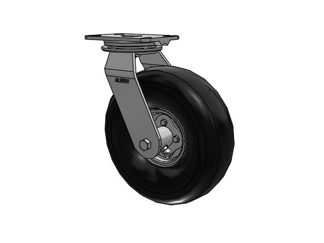 72 Series Pneumatic Casters Top Plate Swivel Caster with 10.9 x 4.1 Black Pneumatic Wheel