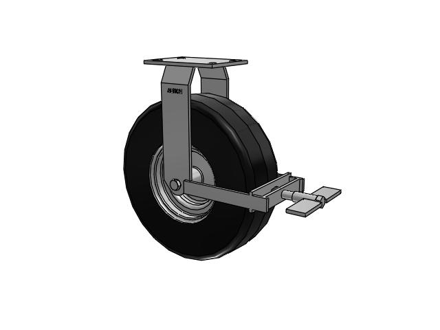72 Series Pneumatic Casters Top Plate Rigid Caster with 13 x 4.1 Black Pneumatic Wheel and Face Brake