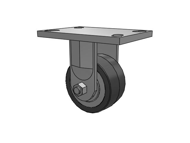72 Series Top Plate Rigid Caster with 4 x 2 XA - Polyurethane (Polypropylene Core) Wheel