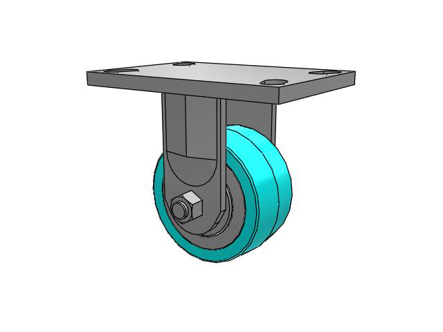 72 Series Top Plate Rigid Caster with 4 x 2 XA - Polyurethane (Polypropylene Core) - Prevenz Antimicrobial Wheel