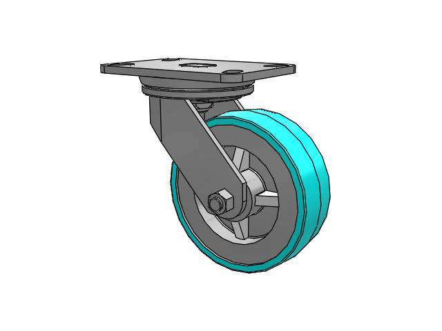 72 Series Top Plate Swivel Caster with 6 x 2 XA - Polyurethane (Polypropylene Core) - Prevenz Antimicrobial Wheel