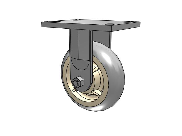 72 Series Top Plate Rigid Caster with 6 x 2 XR - X-tra Soft Rubber (Round) - Prevenz Antimicrobial Wheel
