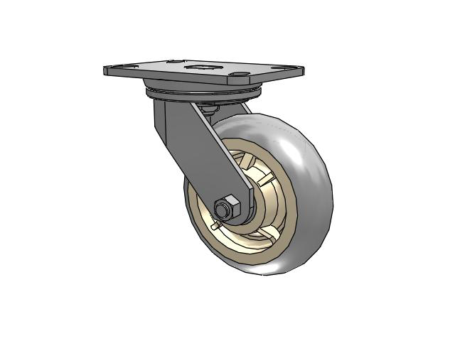 72 Series Top Plate Swivel Caster with 6 x 2 XR - X-tra Soft Rubber (Round) - Prevenz Antimicrobial Wheel