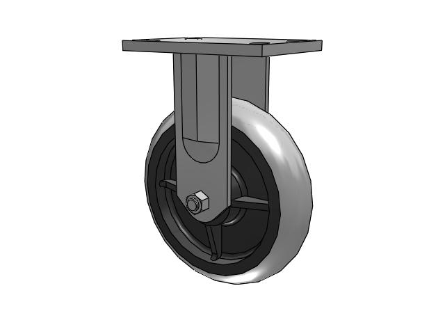 72 Series Top Plate Rigid Caster with 8 x 2 XP - X-treme Plus Solid Polyurethane Wheel