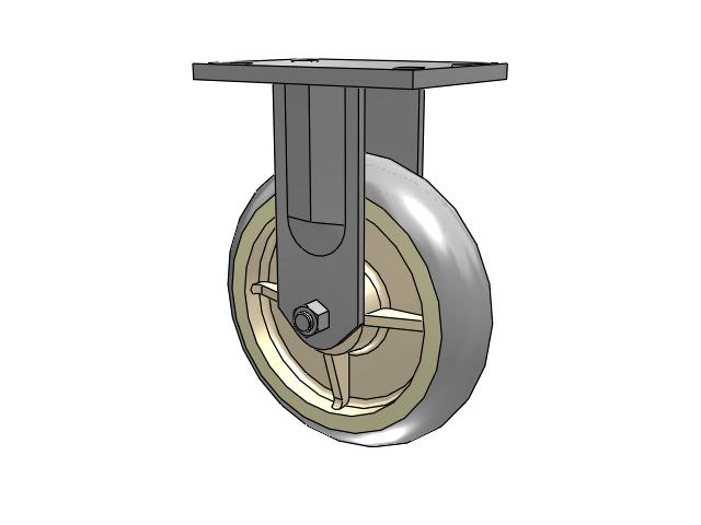 72 Series Top Plate Rigid Caster with 8 x 2 XR - X-tra Soft Rubber (Round) - Prevenz Antimicrobial Wheel