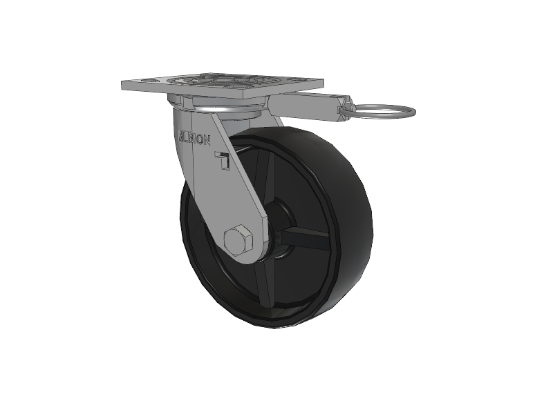 16 Series Top Plate Swivel Caster with 6 x 2 Black Polypropylene PB - Polypropylene Wheel