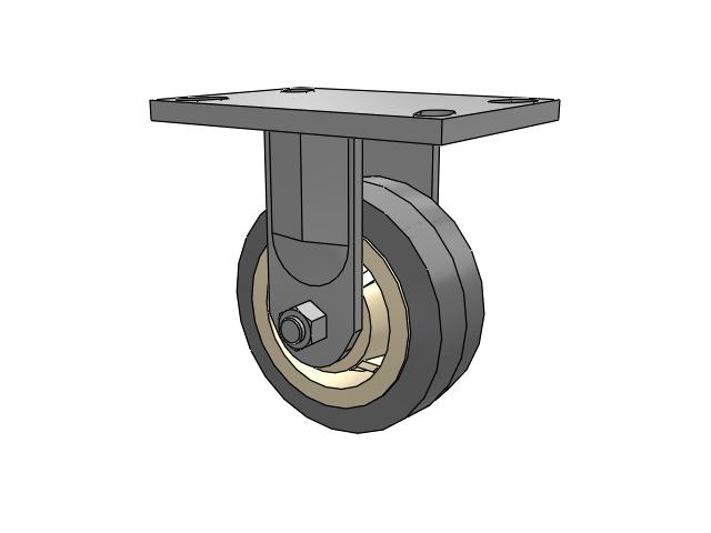 72 Series Top Plate Rigid Caster with 5 x 2 XS - X-tra Soft Rubber (Flat) - Prevenz Antimicrobial Wheel