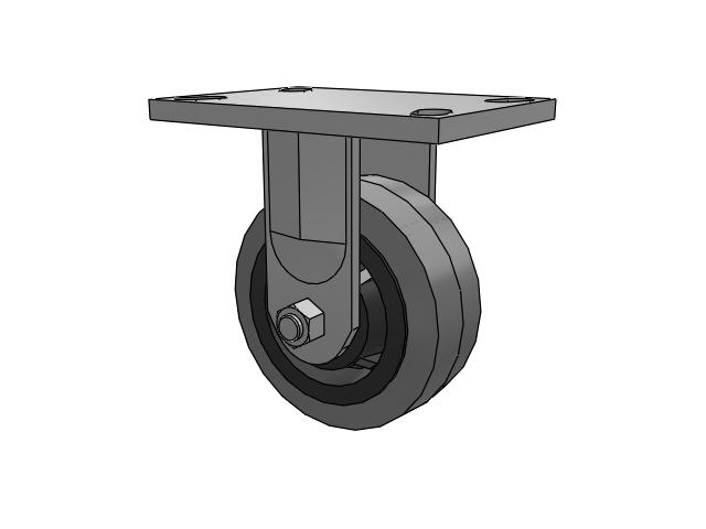 72 Series Top Plate Rigid Caster with 5 x 2 XS - Performa X-tra Soft Rubber (Flat) - Prevenz Antimicrobial Wheel