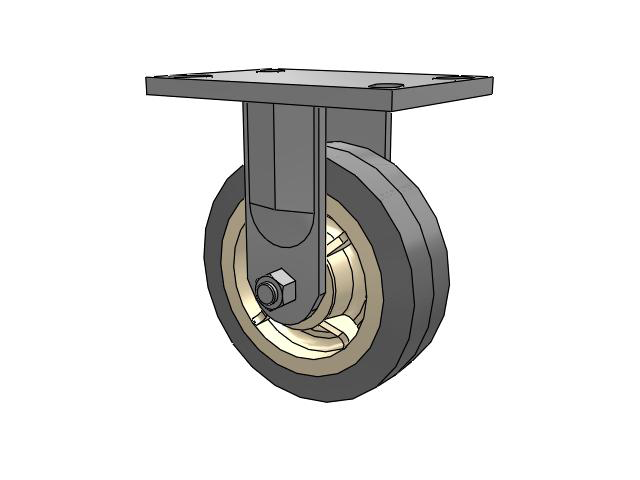 72 Series Top Plate Rigid Caster with 6 x 2 XS - X-tra Soft Rubber (Flat) - Prevenz Antimicrobial Wheel
