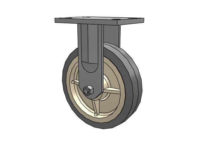 72 Series Top Plate Rigid Caster with 8 x 2 XS - X-tra Soft Rubber (Flat) - Prevenz Antimicrobial Wheel