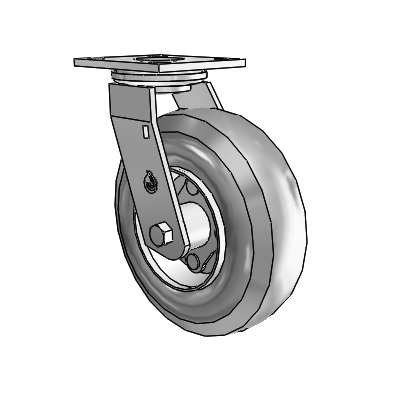 Pneumatic Top Plate Zinc Swivel Caster with 8 x 2.80/4 Grey Pneumatic Wheel