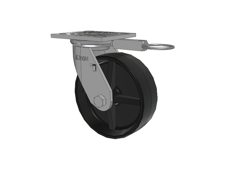 16 Series Top Plate Swivel Caster with 6 x 2 Black Polypropylene PB - Polypropylene Wheel