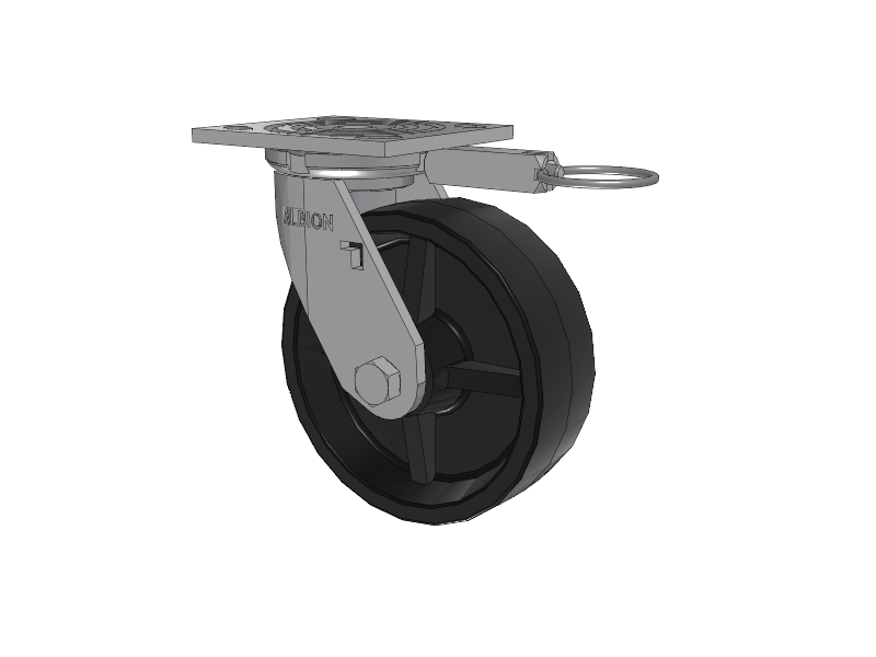 16 Series Top Plate Swivel Caster with 6 x 2 Black Polypropylene PB - Polypropylene Wheel